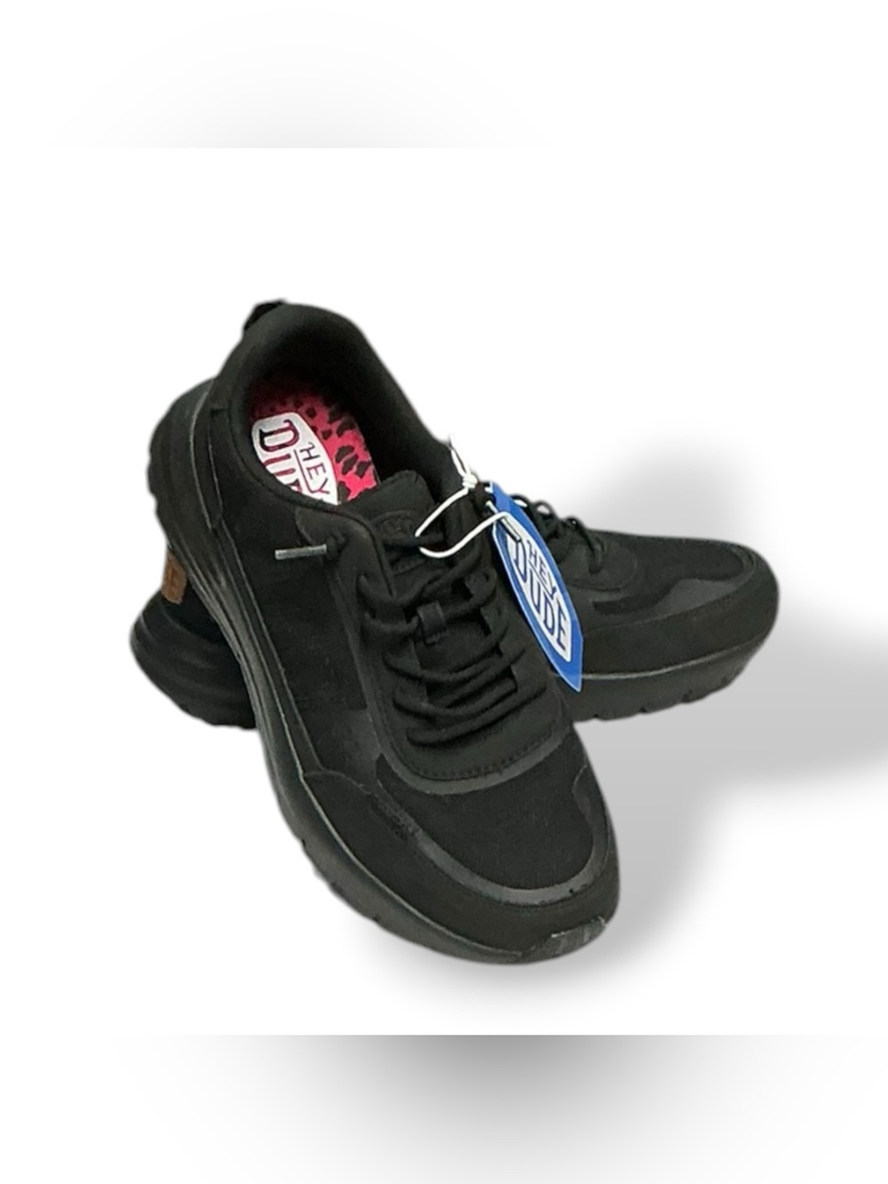 Hey Dude Women’s Black Lace Up Sneakers Size 10 Lightweight Comfort Shoes
